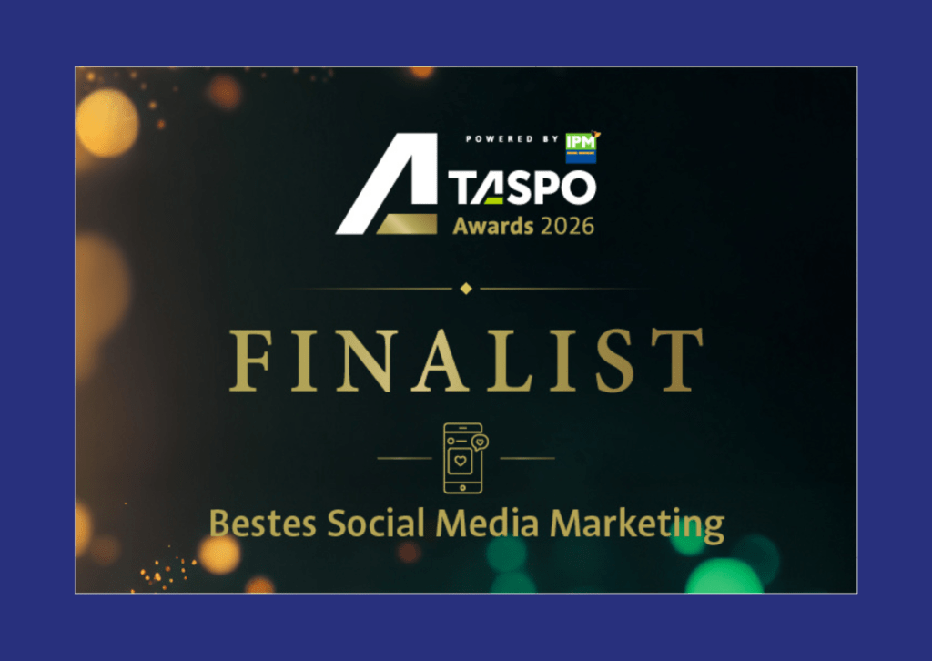 Logo Taspo Awards mit Erwähnung Shortlist in der Kategorie Social Media Marketing
