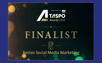 Logo Taspo Awards mit Erwähnung Shortlist in der Kategorie Social Media Marketing