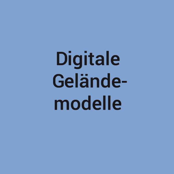 Blaue Kachel mit der Aufschrift Digitale Geländemodelle, zugehörig zum Leistungsspektrum von KNAPPMANN ONE.